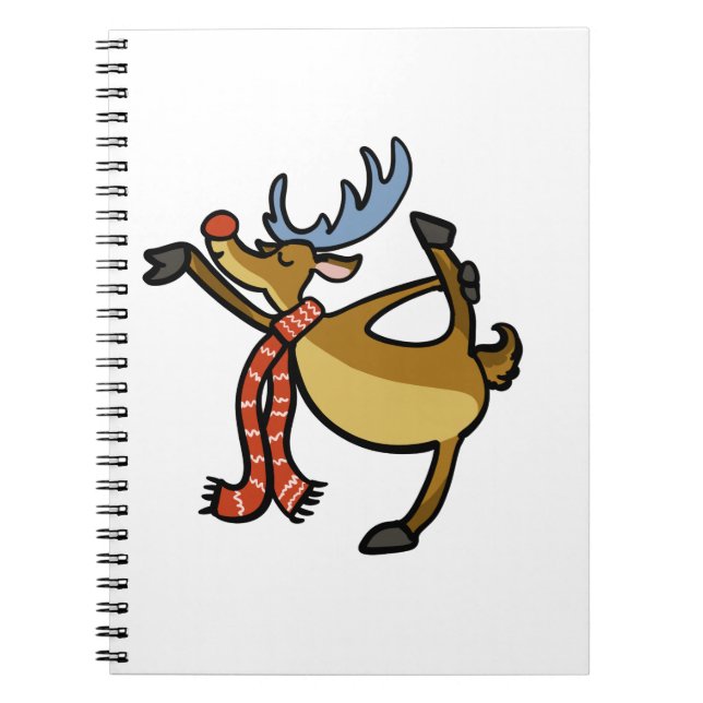 Moose dancing cartoon | choose background color notebook (Front)