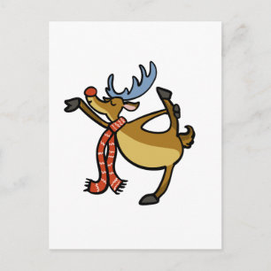 Moose dancing cartoon   choose background color postcard