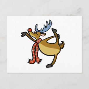 Moose dancing cartoon   choose background color postcard