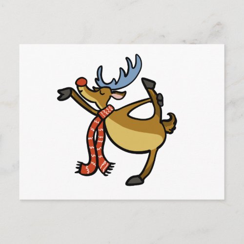 Moose dancing cartoon  choose background color postcard