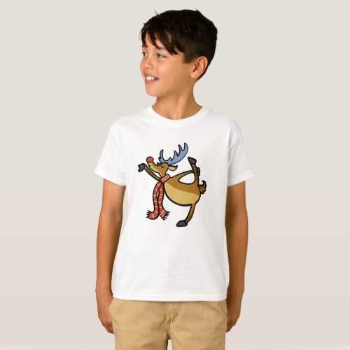 Moose dancing cartoon  choose background color T_Shirt