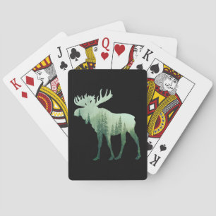 Moose Deer And Forest Nature Poker Cards