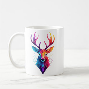 moose,deer,colorful art coffee mug