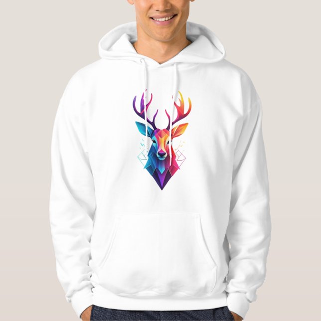 moose,deer,colorful art hoodie (Front)