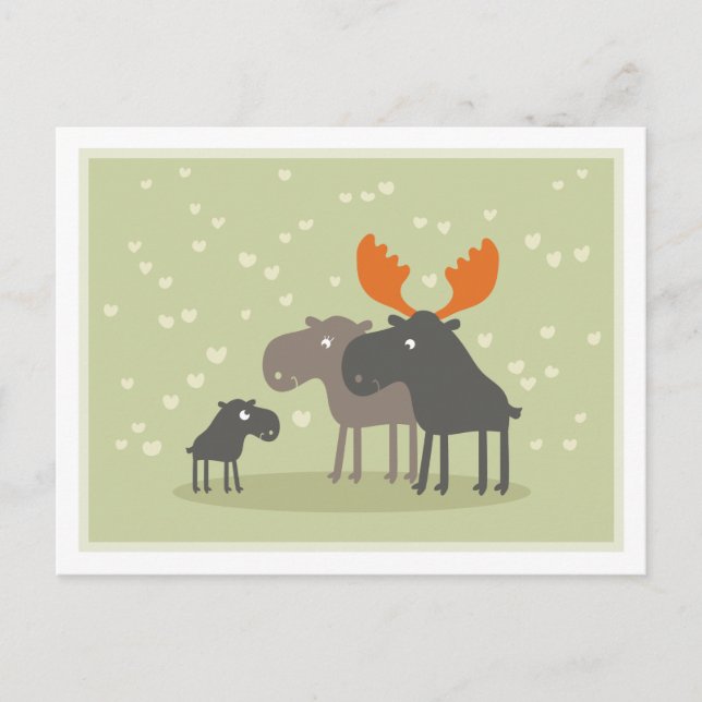 Moose Deer Family Words of Advice Mommy Postcard (Front)