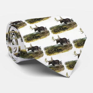 Moose Deer (Moose - Alces alces) by Audubon Neck Tie