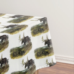 Moose Deer (Moose - Alces alces) by Audubon Tablecloth