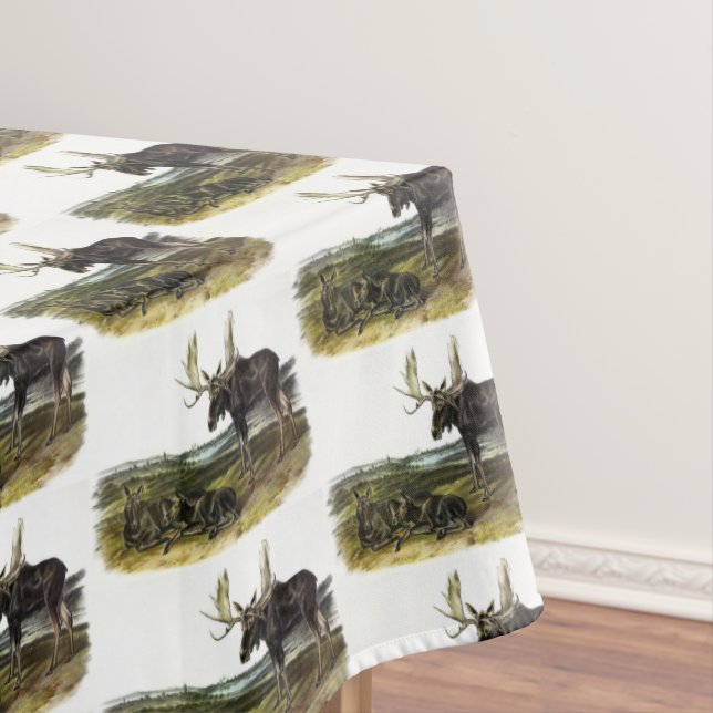 Moose Deer (Moose - Alces alces) by Audubon Tablecloth (In Situ)