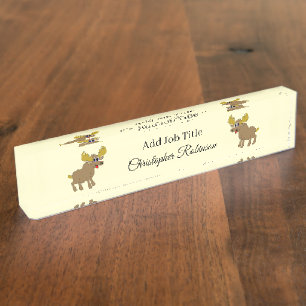Moose Design Desk Name Plate