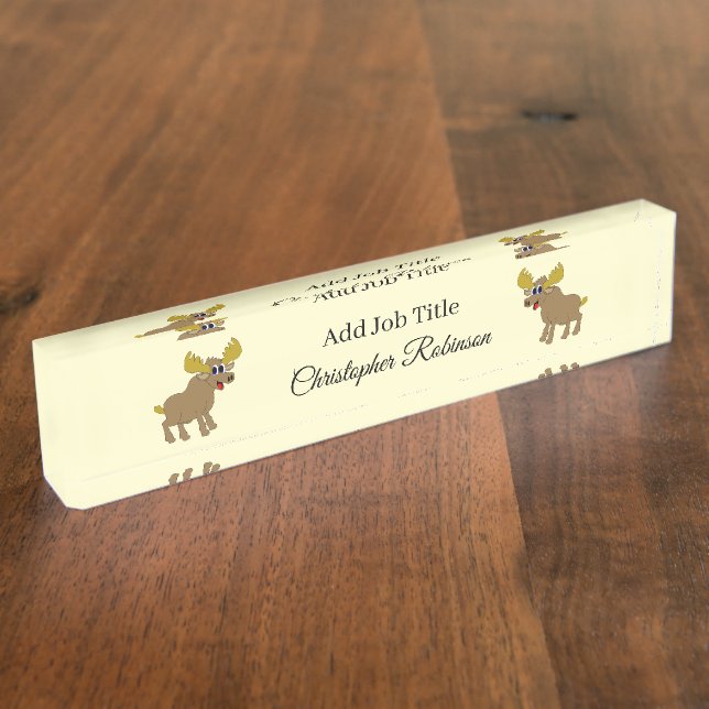Moose Design Desk Name Plate (Side)