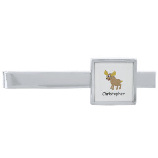 Moose Design Personalised Silver Finish Tie Bar