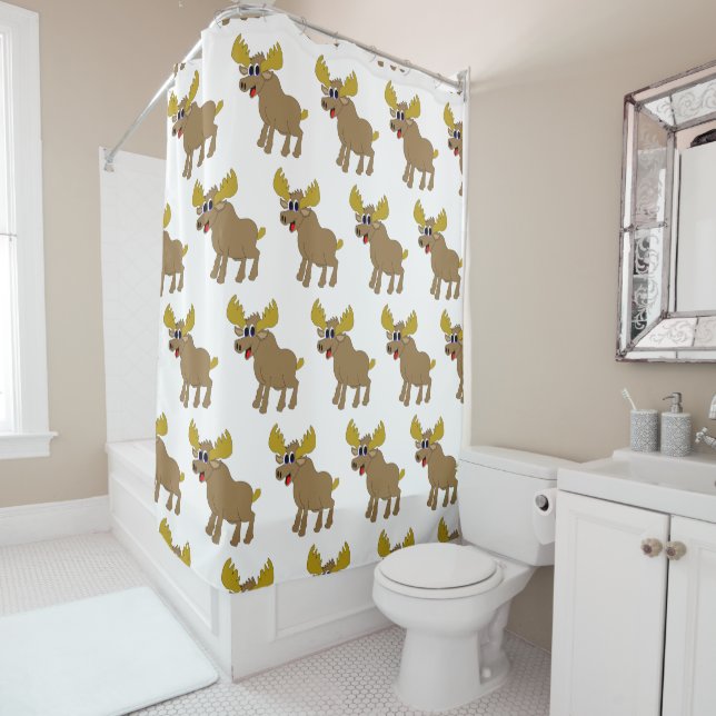 Moose Design Shower Curtain (In Situ)