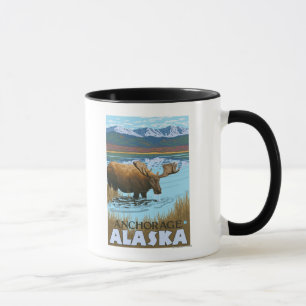 Moose Drinking at Lake - Anchorage, Alaska Mug