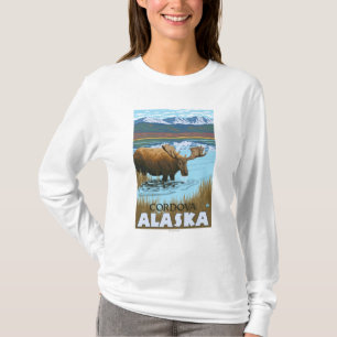 Moose Drinking at Lake - Cordova, Alaska T-Shirt