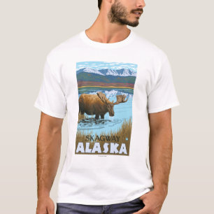 Moose Drinking at Lake - Skagway, Alaska T-Shirt