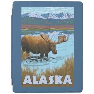 Moose Drinking Water Vintage Travel Poster iPad Smart Cover