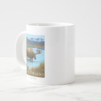 Moose DrinkingColorado Large Coffee Mug