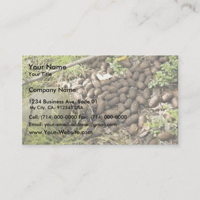 Moose droppings business card (Front)