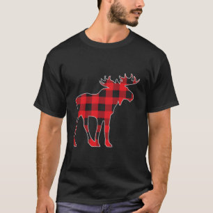 Moose Elk Plaid Buffalo Check Pajama Lumberjack Ch T-Shirt