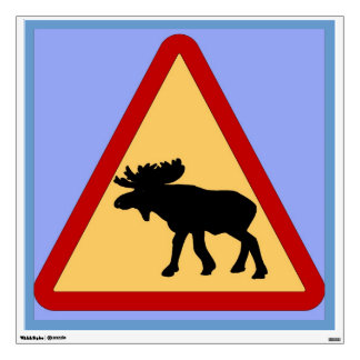 Moose (Elk) Road Sign, Germans, European Wall Sticker