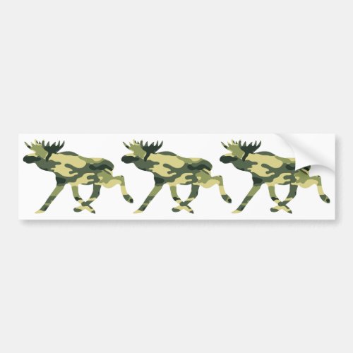 Moose  Elk Woodland Camouflage  Camo Bumper Sticker