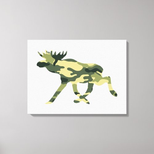 Moose  Elk Woodland Camouflage  Camo Canvas Print