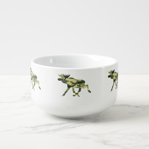 Moose  Elk Woodland Camouflage  Camo Soup Mug