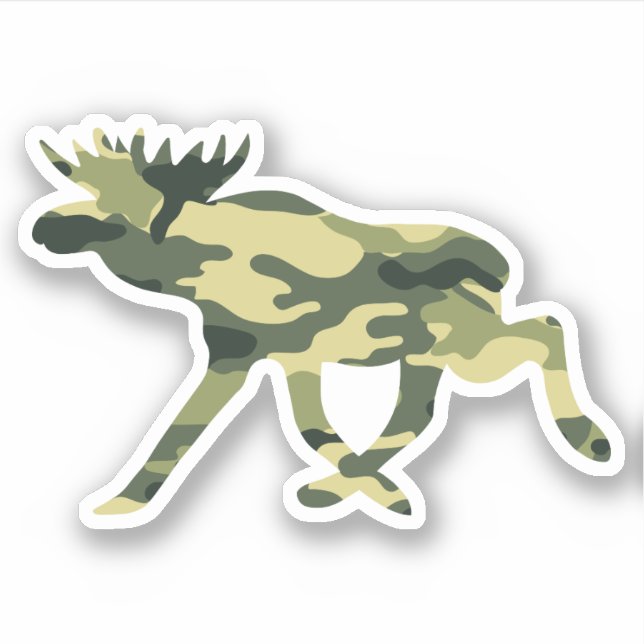 Moose / Elk Woodland Camouflage / Camo Sticker (Front)