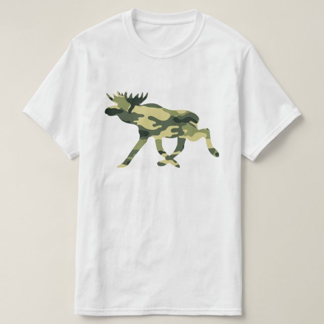 Moose / Elk Woodland Camouflage / Camo T-Shirt (Design Front)