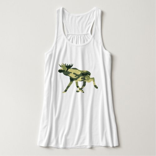 Moose  Elk Woodland Camouflage  Camo Tank Top