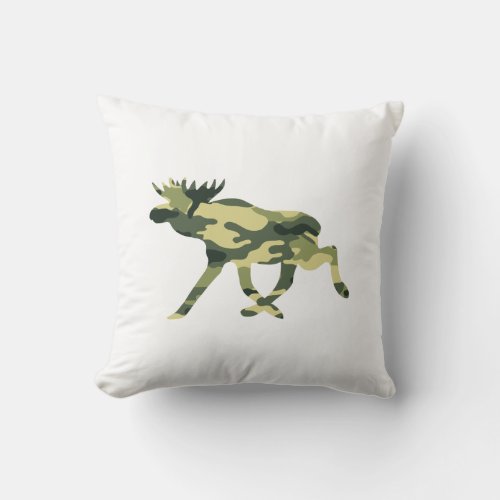 Moose  Elk Woodland Camouflage  Camo Throw Pillow