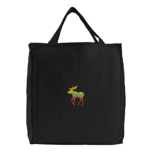 Moose Embroidered Tote Bag