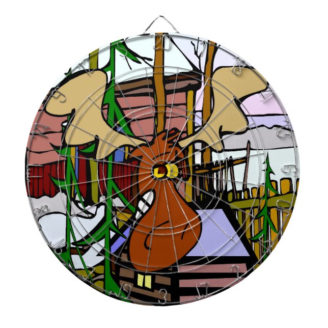 Moose Face Darts Dart Board (Front)