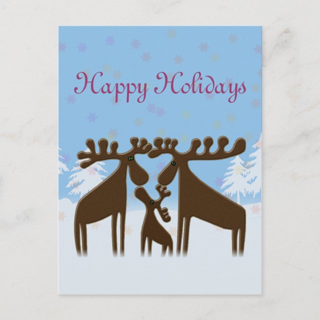 moose family holiday postcard (Front)