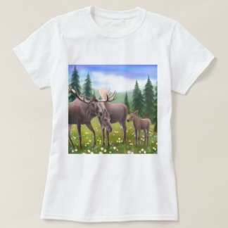 Moose Family Ladies Babydoll T-Shirt