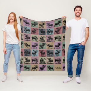 Moose Gift Blanket Vintage Moose Lover Throw