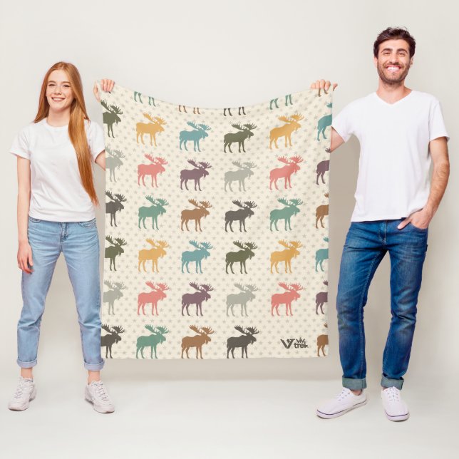 Moose Gift Blanket Vintage Moose Lover Throw (In Situ)