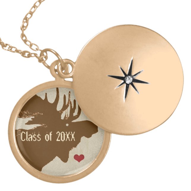 Moose-Graduation Class of Gold Plated Necklace (Front)