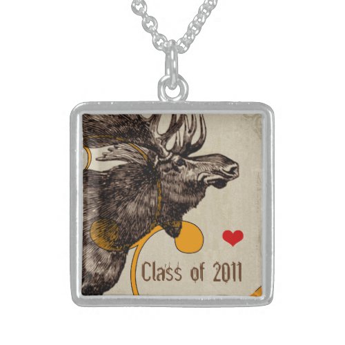 Moose Graduations for Wildlife Biology Majors Sterling Silver Necklace