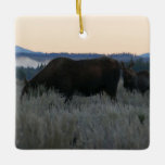 Moose Grazing at Sunrise at Grand Teton Ceramic Ornament