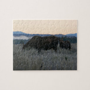 Moose Grazing at Sunrise at Grand Teton Jigsaw Puzzle