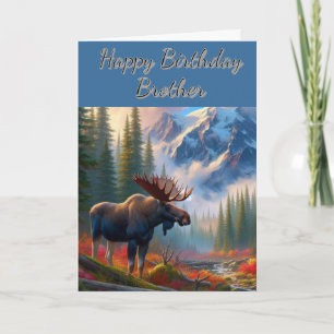 Moose Happy Birthday Brother Card