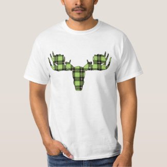 Moose Head Green and Black Plaid