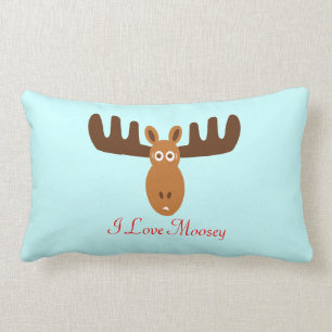 Moose Head_I Love Moosey Lumbar Pillow