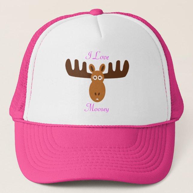 Moose Head_I Love Moosey Trucker Hat (Front)