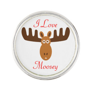 Moose Head_I Love Moosey_whimsical & humorous Pin