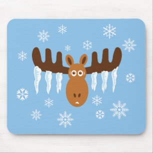Moose Head_Icicle Antlers Mouse Pad