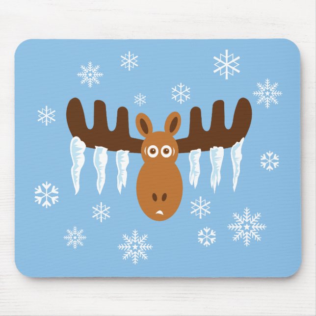 Moose Head_Icicle Antlers Mouse Pad (Front)