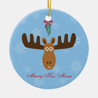 Moose Head_Merry Kissmoose_Happy Gnu Year! Ceramic Ornament