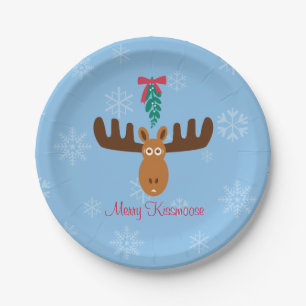 Moose Head_Mistletoe_Merry KissMoose_Party Time Paper Plates